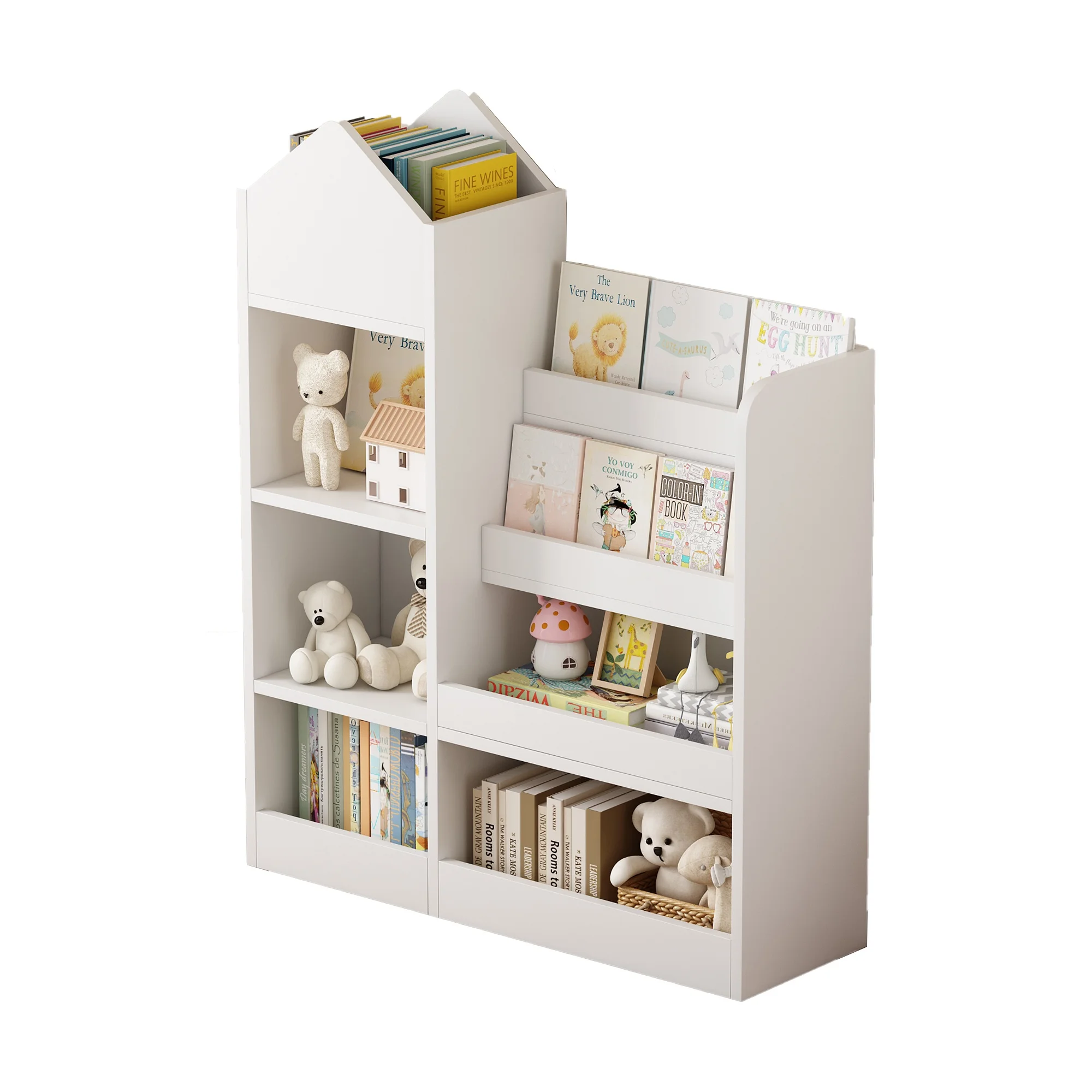 PAPROOS Kids Bookshelf, Wooden Kids Bookcase with Toy Storage Organizer Cabinet, Children Multi Shelf Cubby for Classroom, Kids Bedroom, Nursery, Wood - Image 19