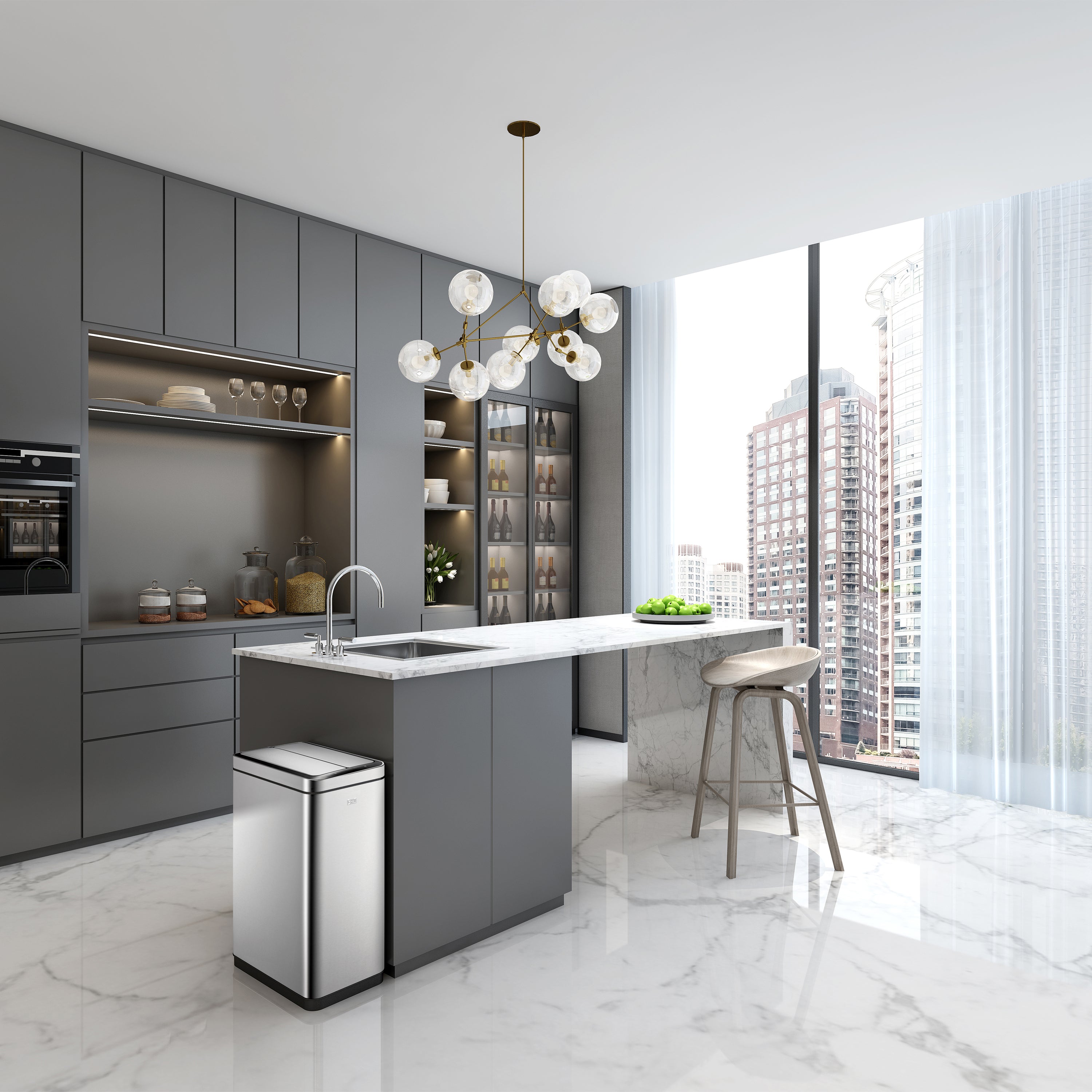 EKO DeLuxe Phantom Sensor Afvalemmer 40 Liter (2x 20 liter)