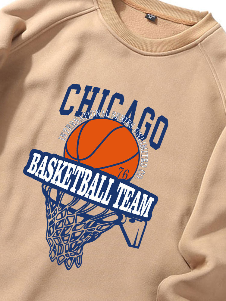 Chicago Basketball Print Sweatshirts