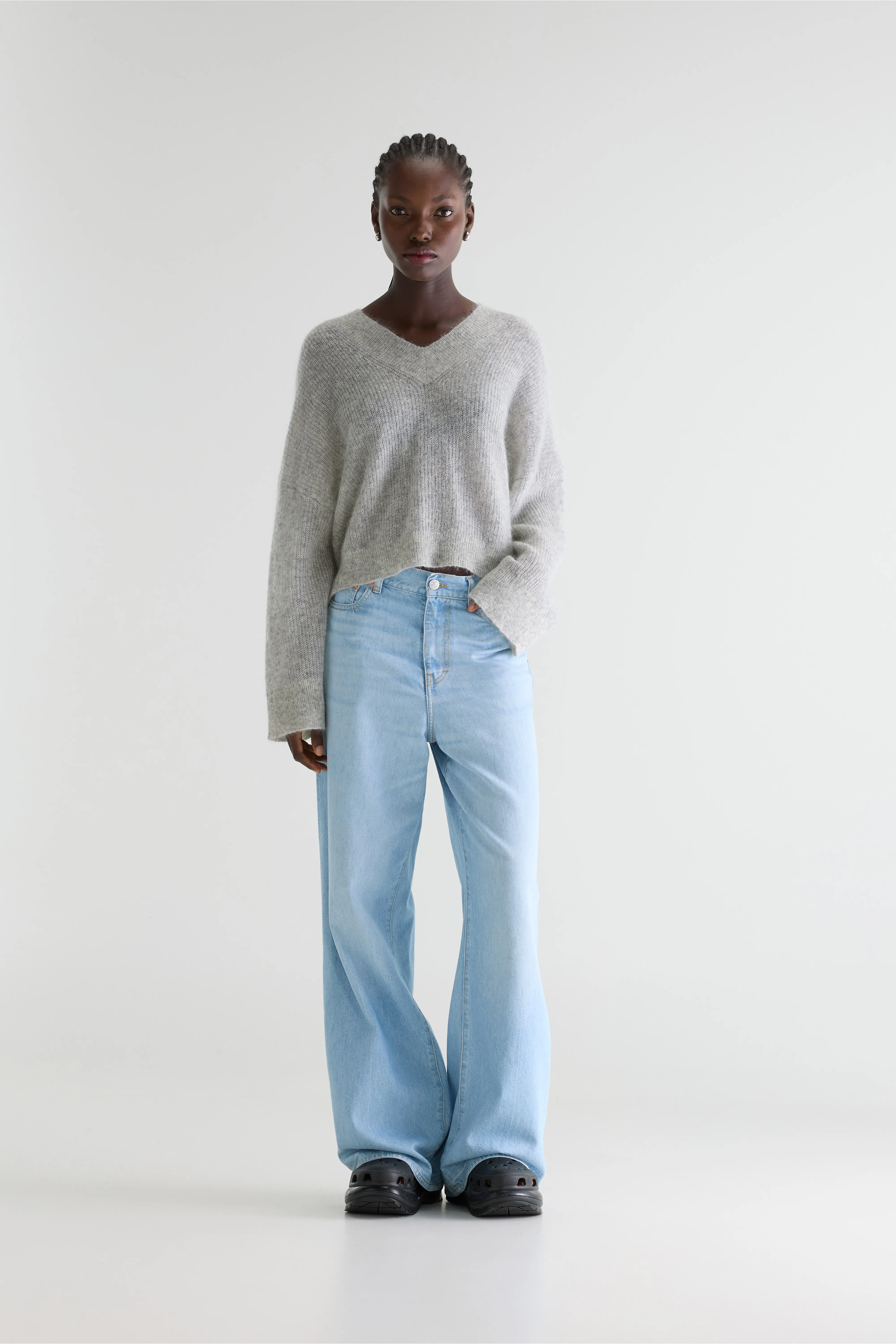 Bellerose Arco v-neck sweater (261 / W / LIGHT GREY)