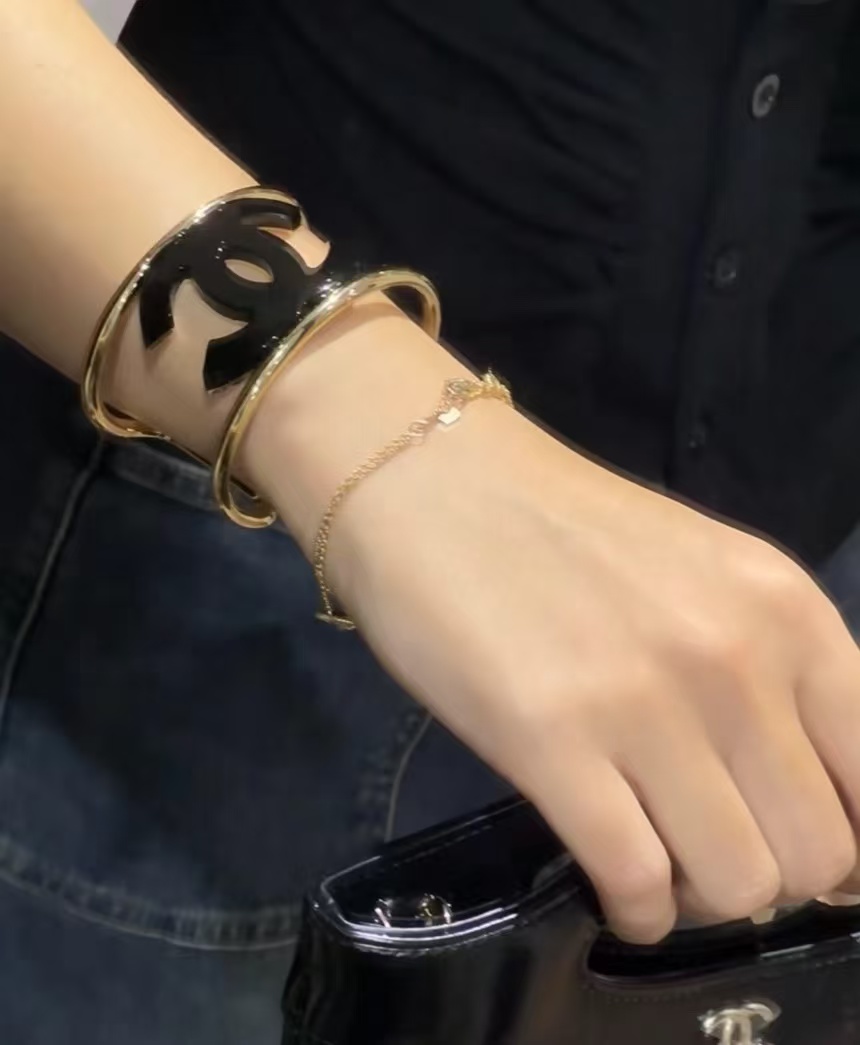 Chanel Open Cuff Funky Exaggerated Geometric Bangle Bracelet - Original Replica Club