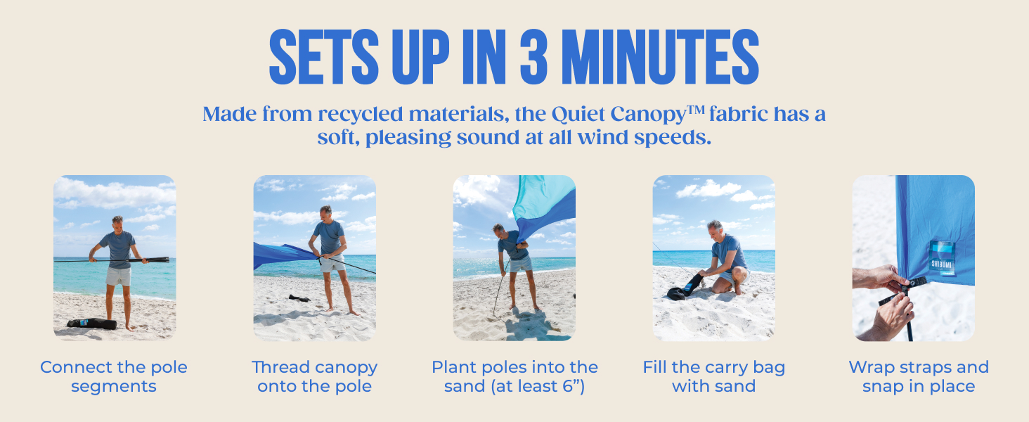 sets up in 3 minutes