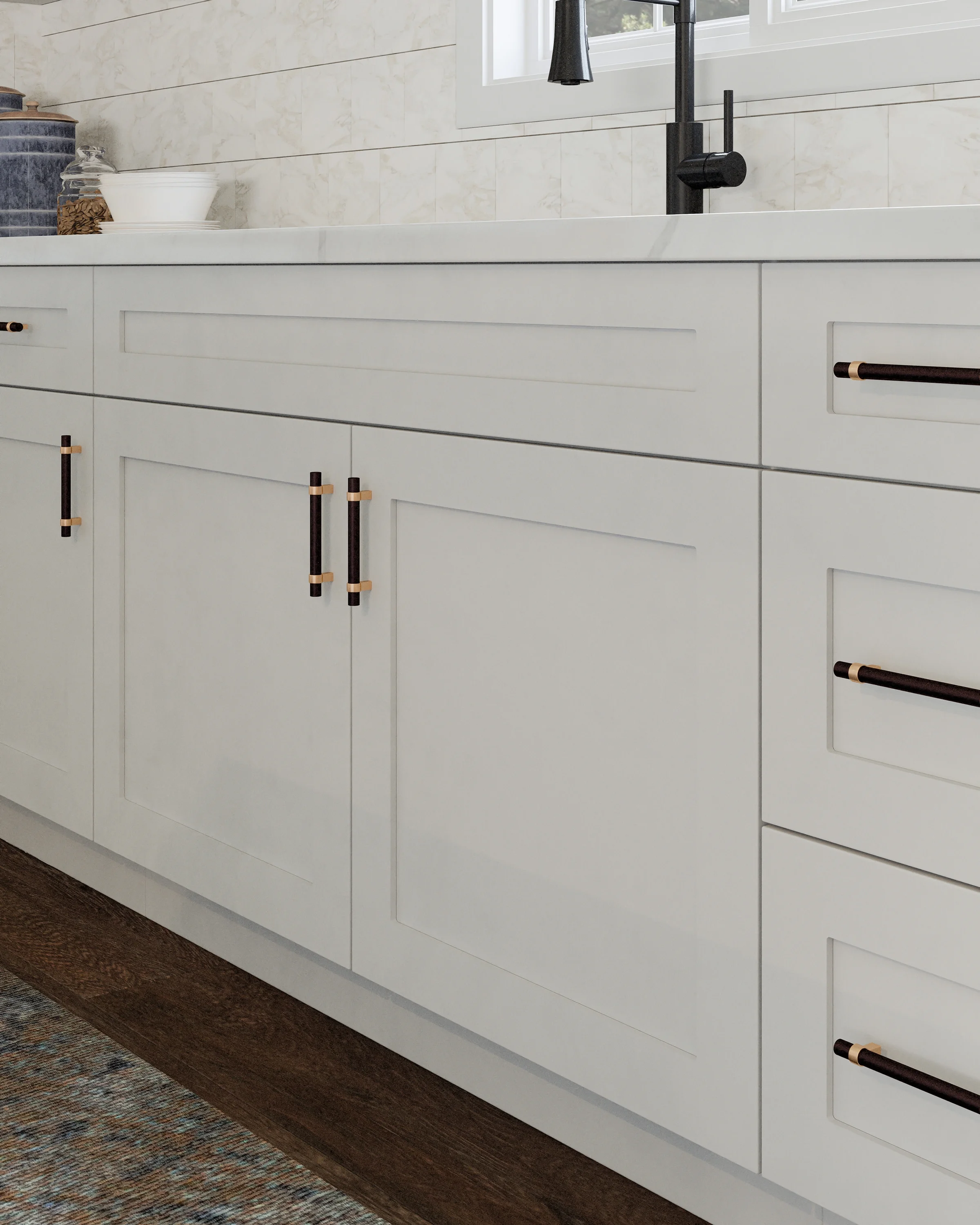 Design House Brookings Ready to Assemble Wood Shaker 2-Door and 2-Drawer Kitchen Base Cabinet (48 x 34.5 x 24), Sherwin Williams? White - Image 4