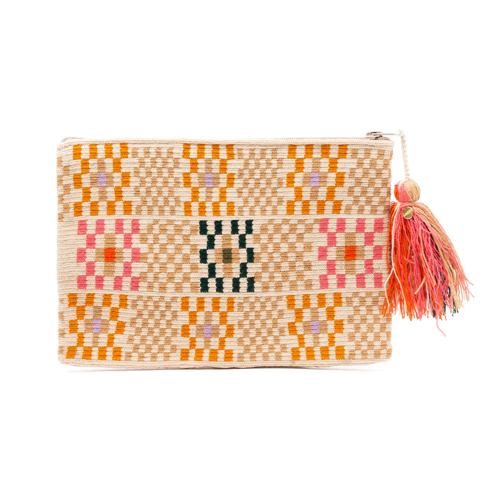 Guanabana - Pochette avec Pompon - Beige