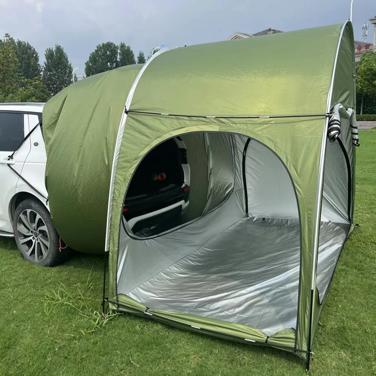 Outdoor Portable SUV Camping Tent Car Arch Rear Camping Bike Tent with Three Doors for 2 Persons - Image 5