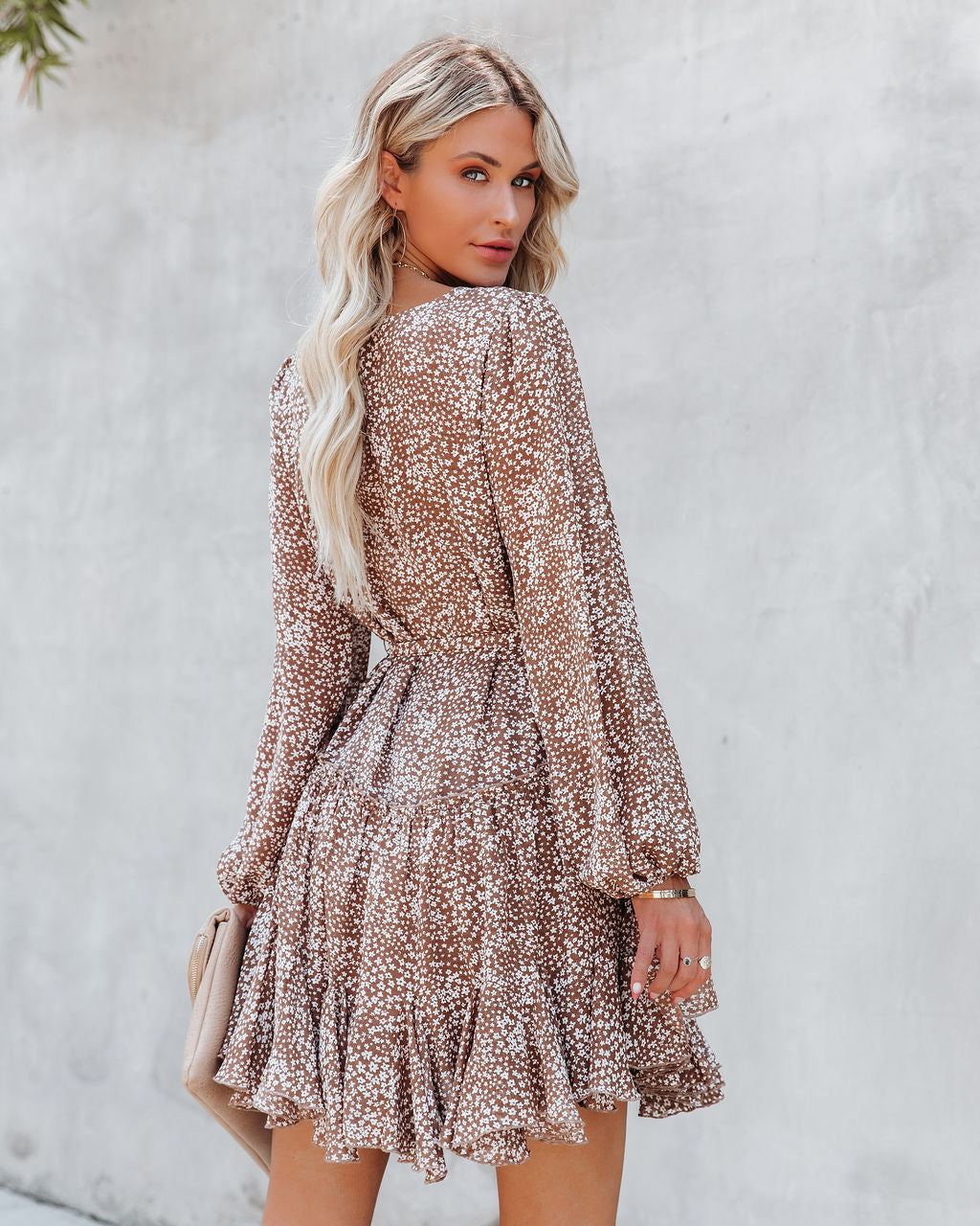 Pollen Floral Ruffle Tie Dress - Se7enfashion