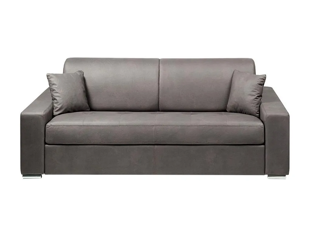 Sofá cama de 4 plazas de tela tipo italiano Boverdeco - Gris - Somier de láminas de 160 cm - Colchón de 18 cm