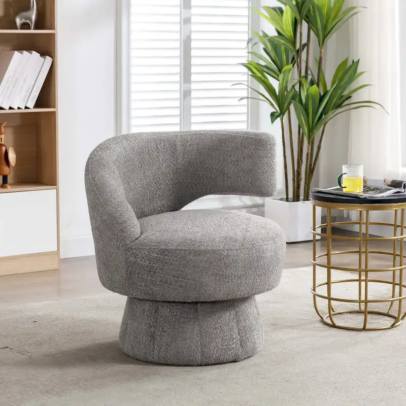 360-Degree Swivel Cuddle Barrel Accent Chairs with Plush Upholstery