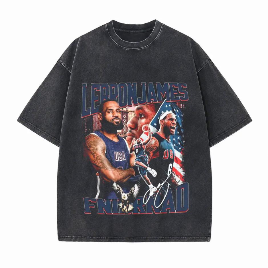 Brilliant Career of NBA Stars Printed Unisex Washed T-Shirt