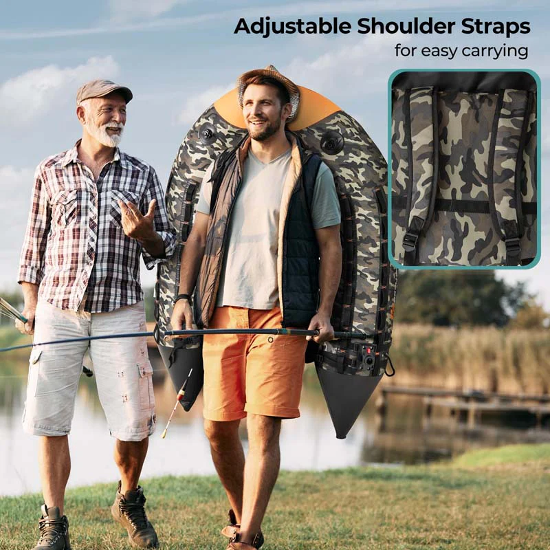 Eletriclife Fishing Float Tube Inflatable Belly Boat with Fish Finder Holder
