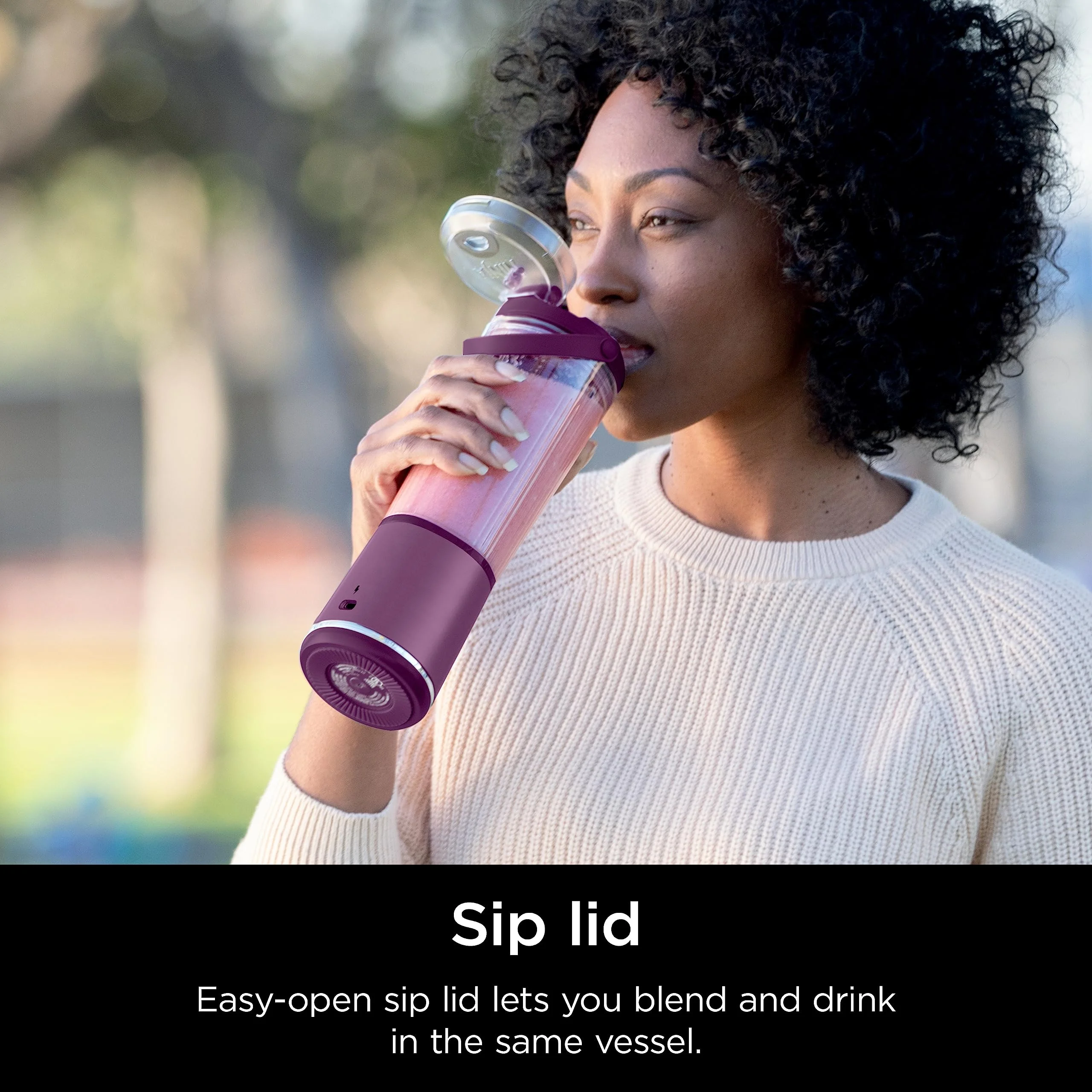 Ninja Blast Portable Blender, Cordless, 18oz. Vessel, Personal Blender for Shakes & Smoothies, BPA Free, Leakproof Lid & Sip Spout, USB-C Rechargeable, Dishwasher Safe Parts, Metallic Purple, - Image 15