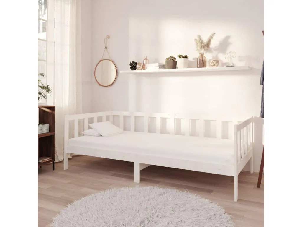 Sofá cama con colchón Mueblestop maciza blanco 90x200 cm 22638DJLE