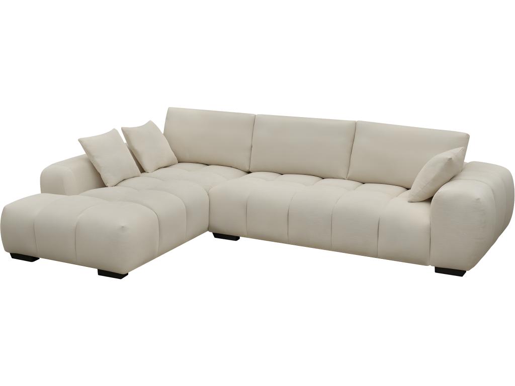 Sofá esquinero de tela - 3 plazas - beige