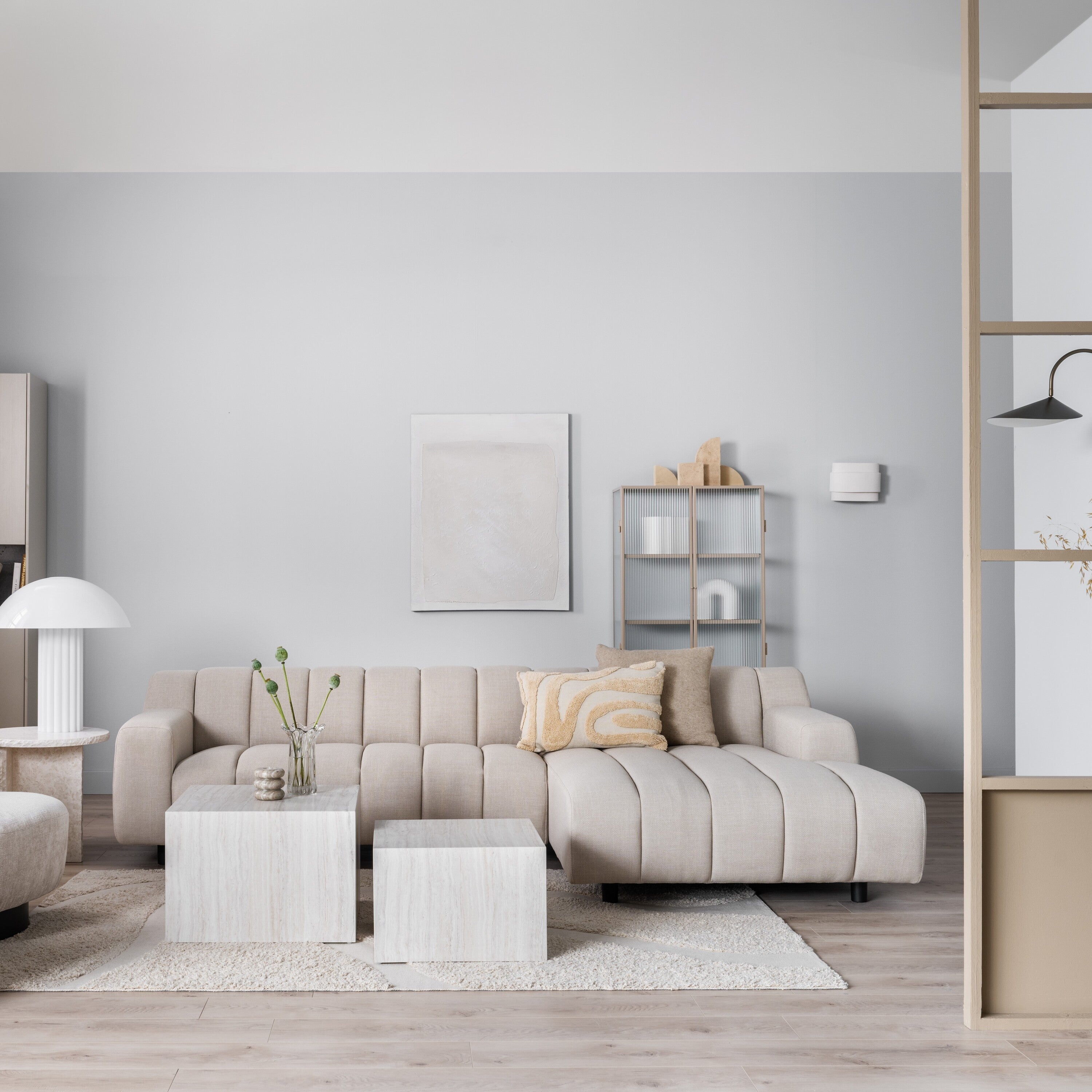 Blokker Cloud Hoekbank met Chaise Longue Rechts - Beige