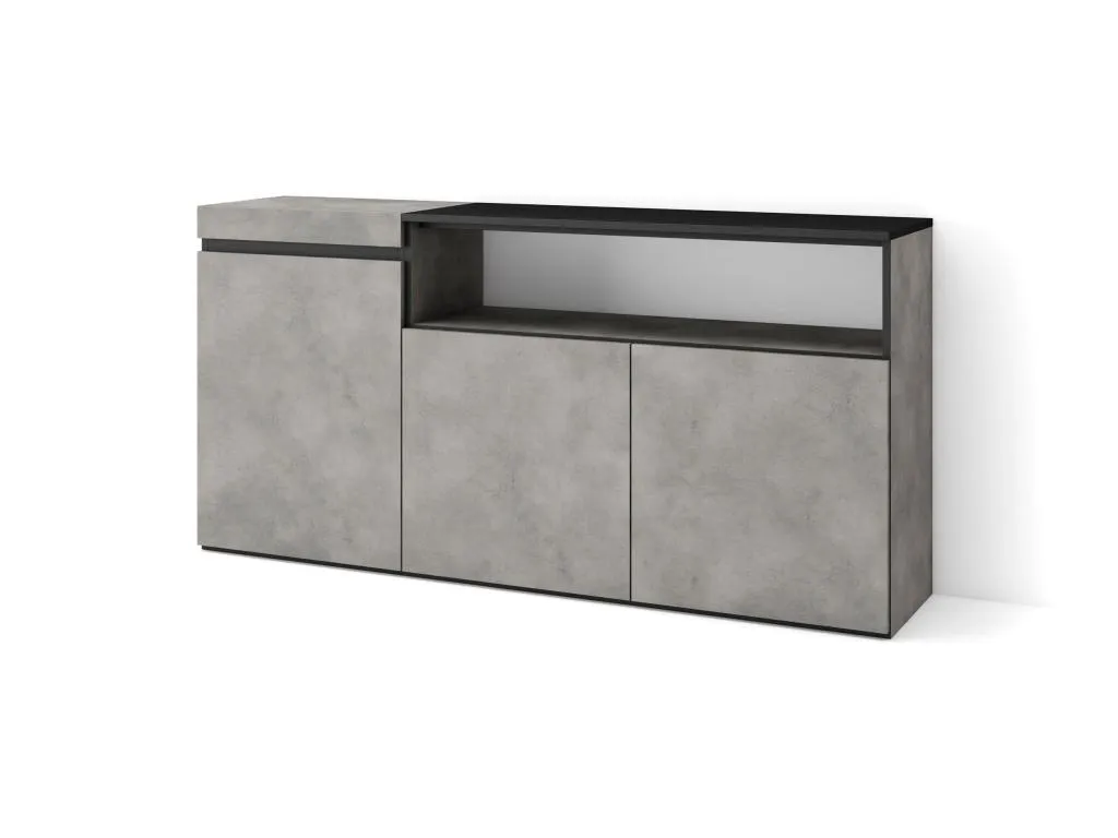 Aparadores para salón 150x75x35cm 3 Puertas Armario zapatero Cemento