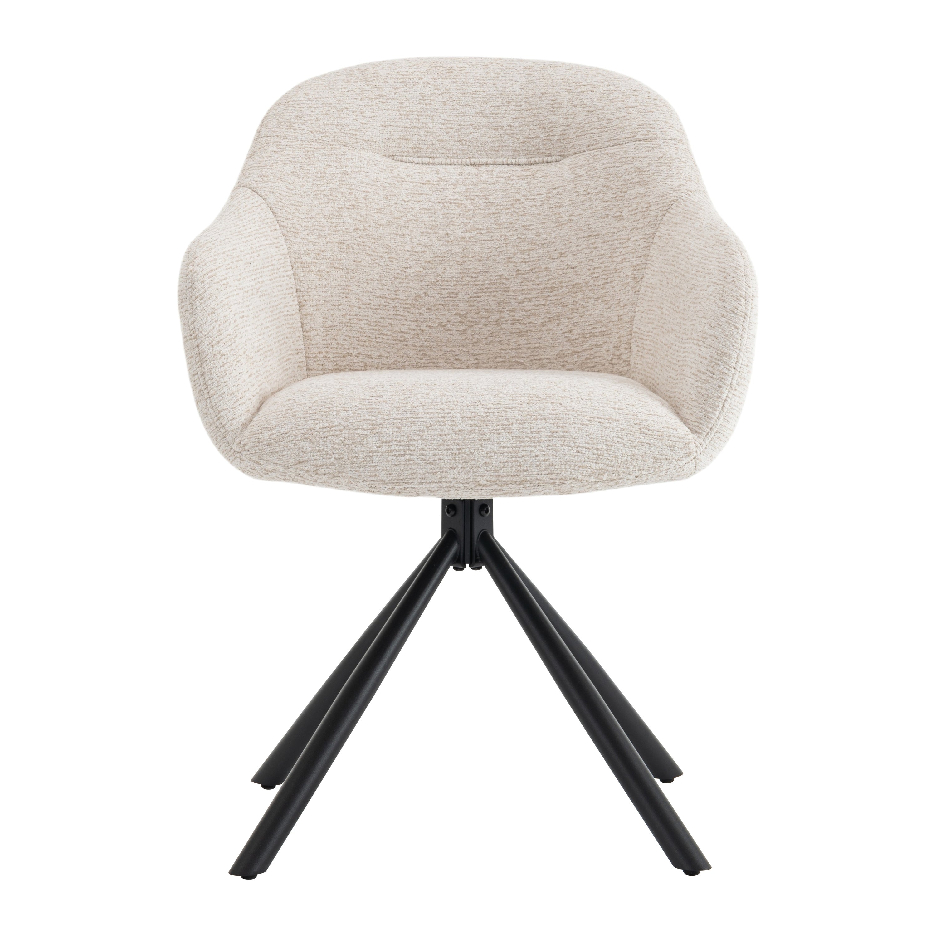 Blokker Hush Eetkamerstoel - Chenille - Beige / Zwart
