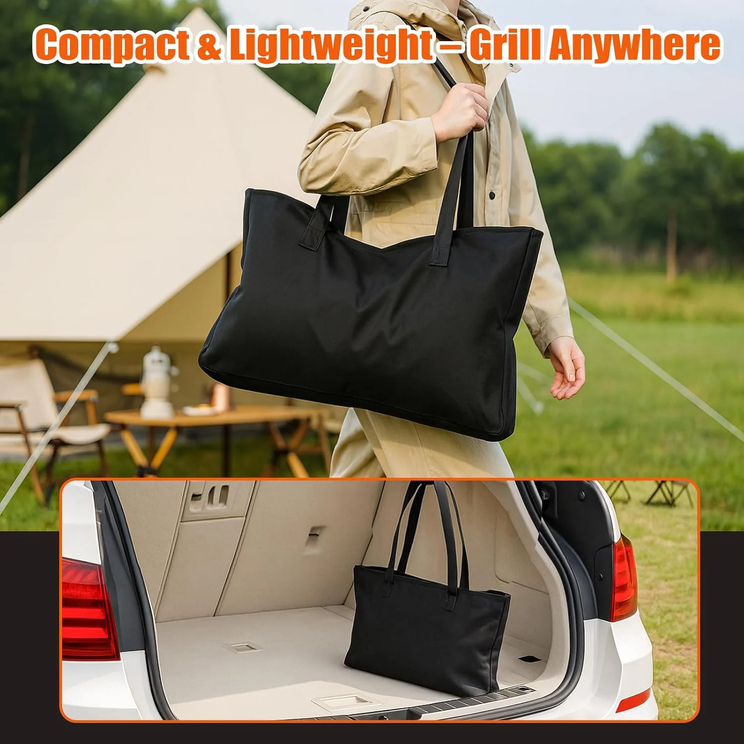 Portable Gas/Charcoal Grill -C Foldable BBQ & Fire Pit for Outdoor Cooking, Camping, Tailgating, & Backyard - Image 6