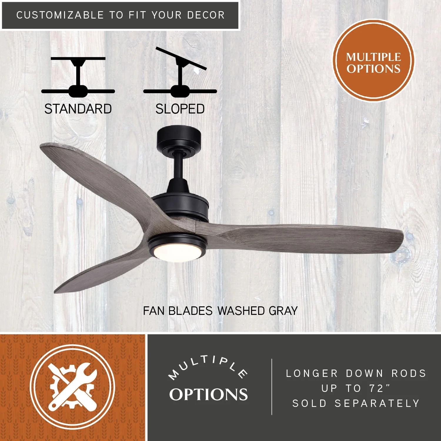 Vaxcel Curtiss Satin Brass Mid-Century Modern MCM Wood Propeller Ceiling Fan with LED Light Kit and Remote - Image 24
