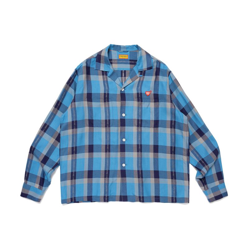 HUMAN MADE OPEN COLLAR CHECK SHIRT