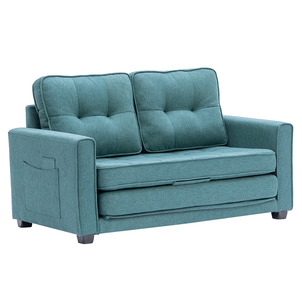 80in Loveseat Sleeper Convertible Loveseat Sofa Bed Black/Navy Blue/Dark Grey/Light Grey/Teal Blue