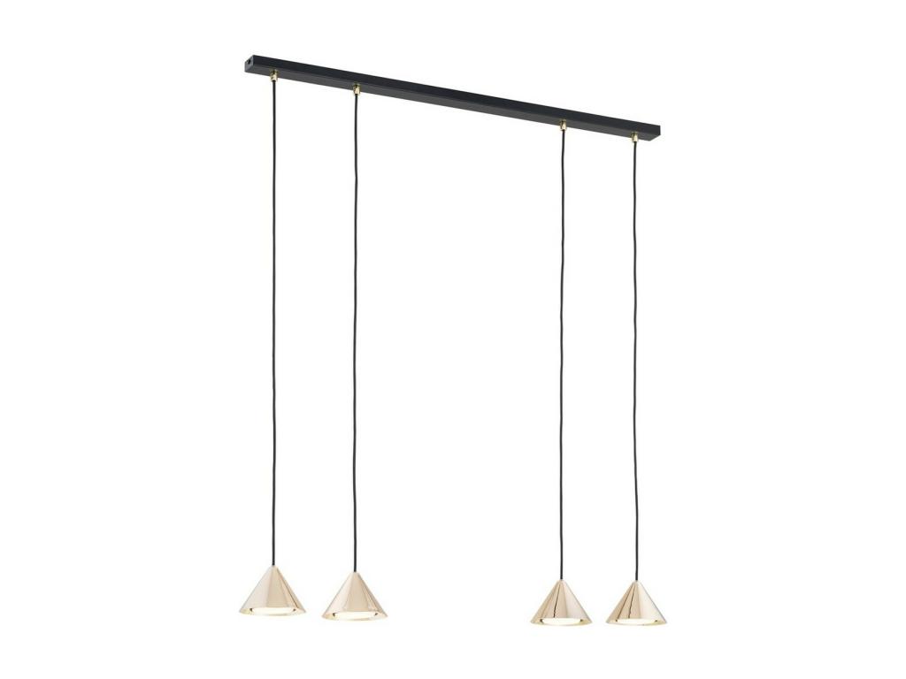 Lámpara de Suspensión Elit, Negro, Oro, 90x100x12 cm, Laocacasas
