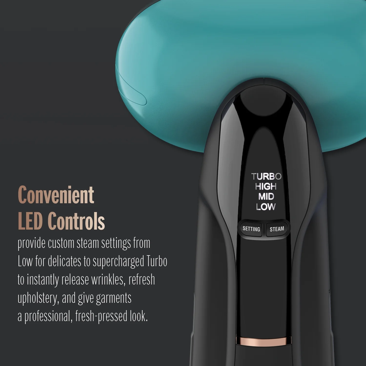 Conair Turbo ExtremeSteam 1875 Watt Handheld Fabric, 2-in-1 Steam and Iron Garment Steamer, One Size, Black/Green GS107 - Image 4