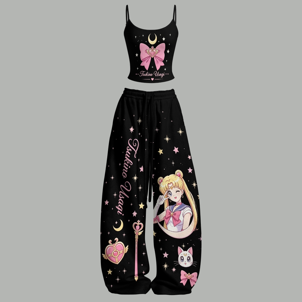 Sailor Moon Top & Elasticated Trousers Two-Piece Set
