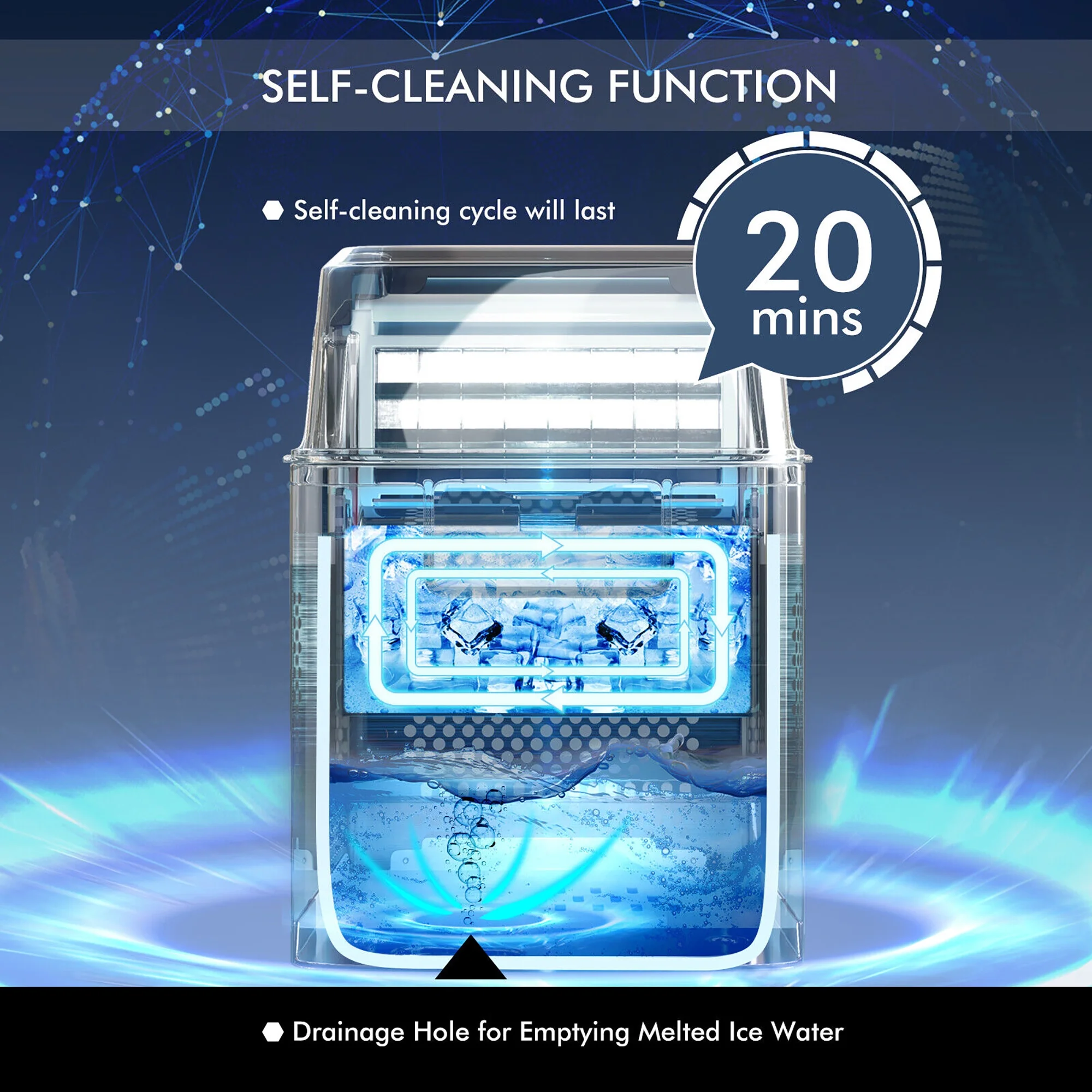 Portable Ice Maker 40Lbs/24H Countertop Self-Cleaning with Ice Scoop and Basket - Image 5