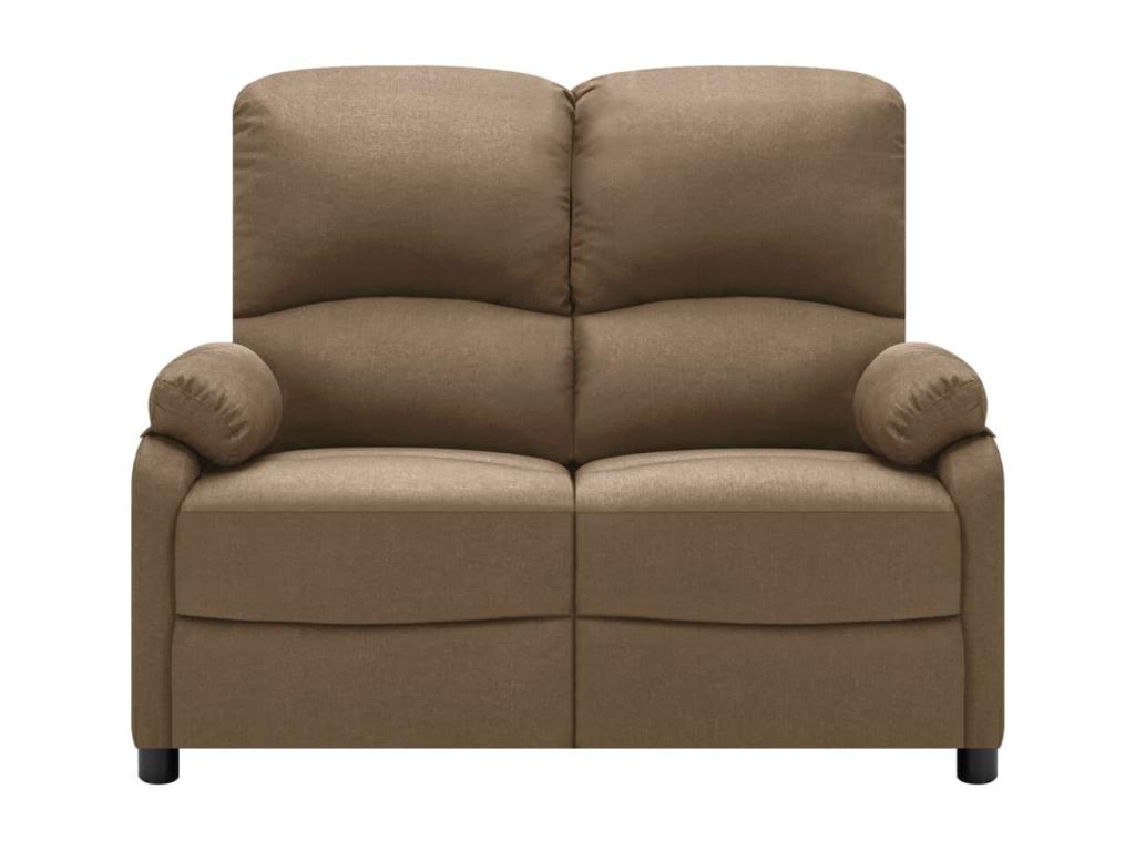 Sofá reclinable de 2 plazas en tela gris topo con respaldo ajustable HR9886083