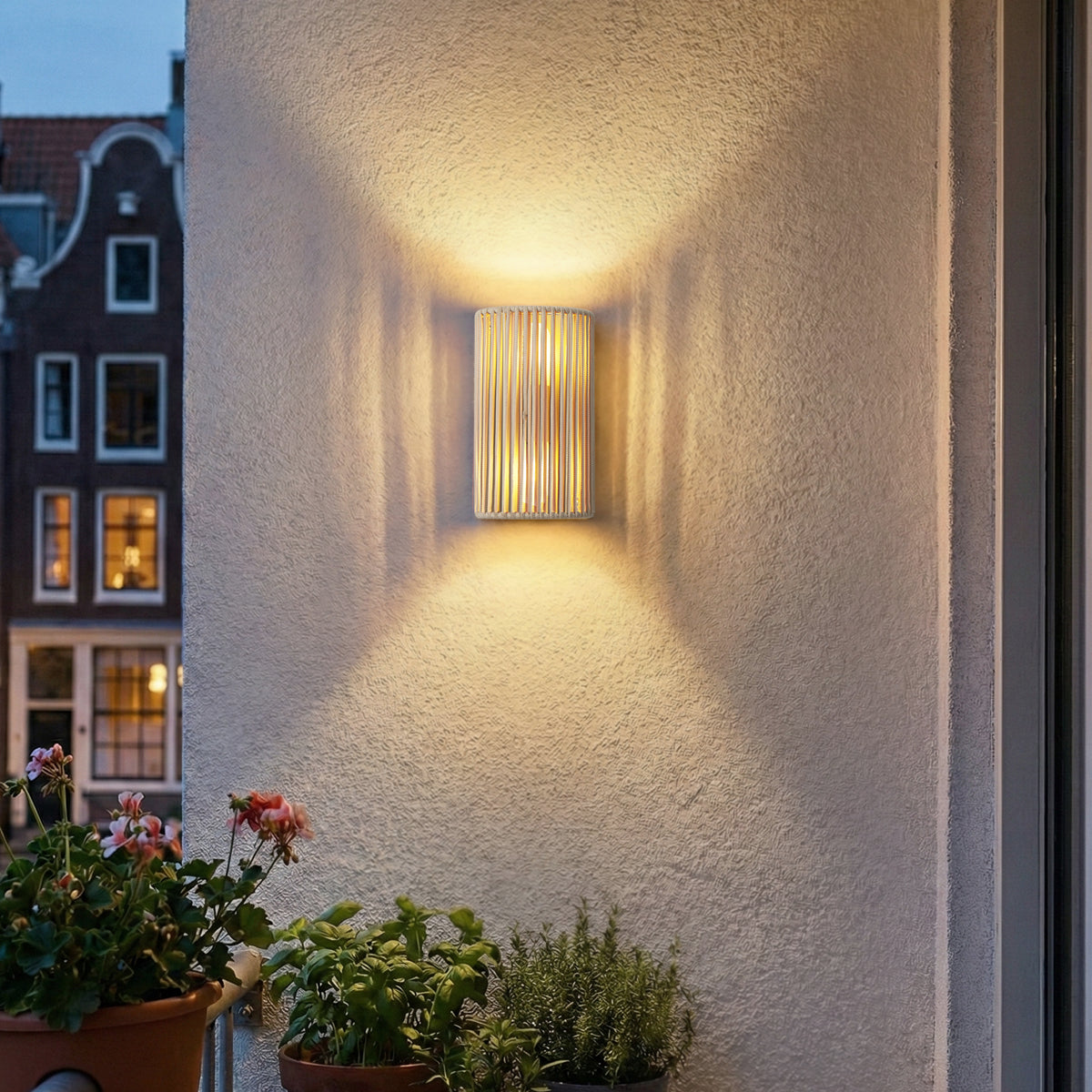 QAZQA Japandi wandlamp beige IP44 - Jayla