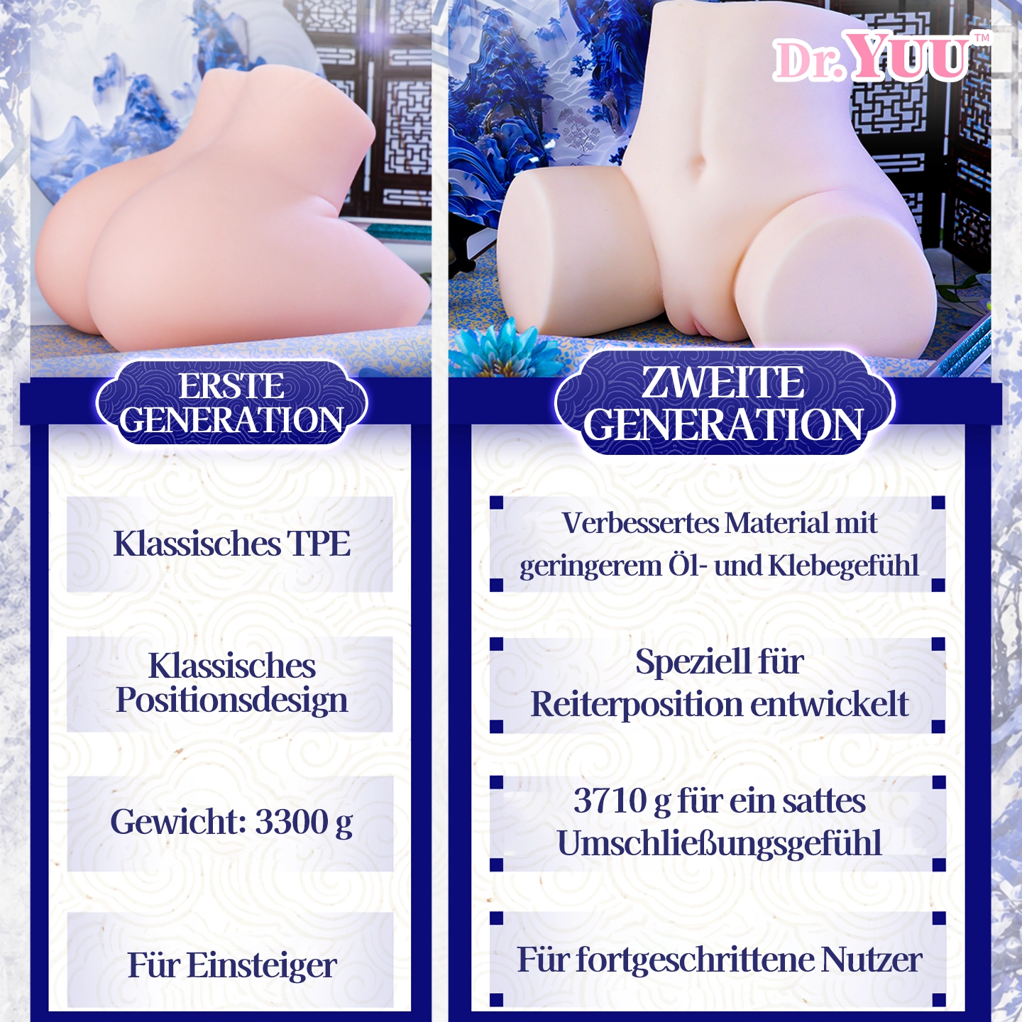 Detailansicht eines länglichen Innenkanals mit intensiver Ringstruktur, weichen Noppen und mehreren texturierten Bereichen.