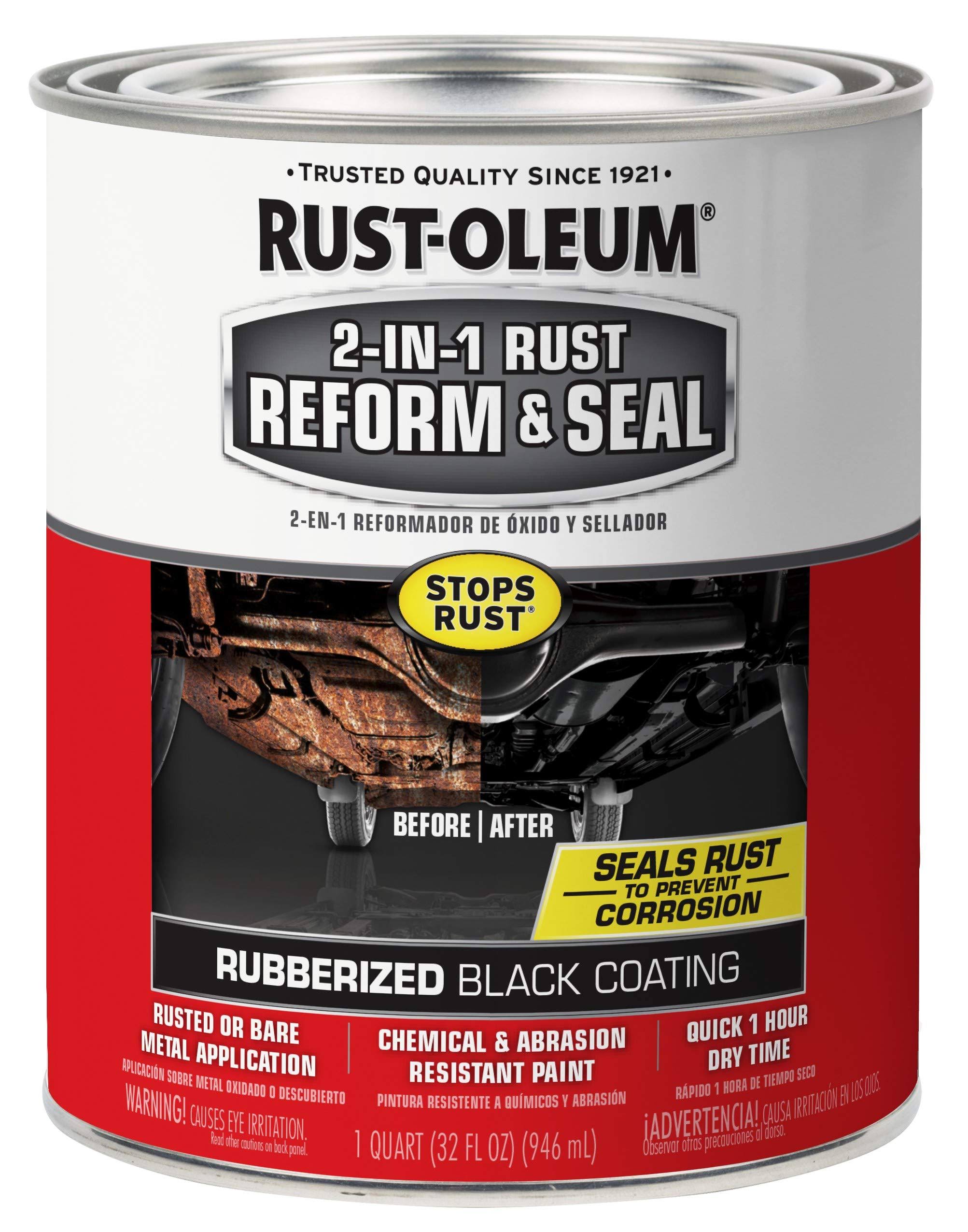 Rust-Oleum 344763 2-in-1 Rust Reform Seal, Black, 32 fl oz(1 Qt)
