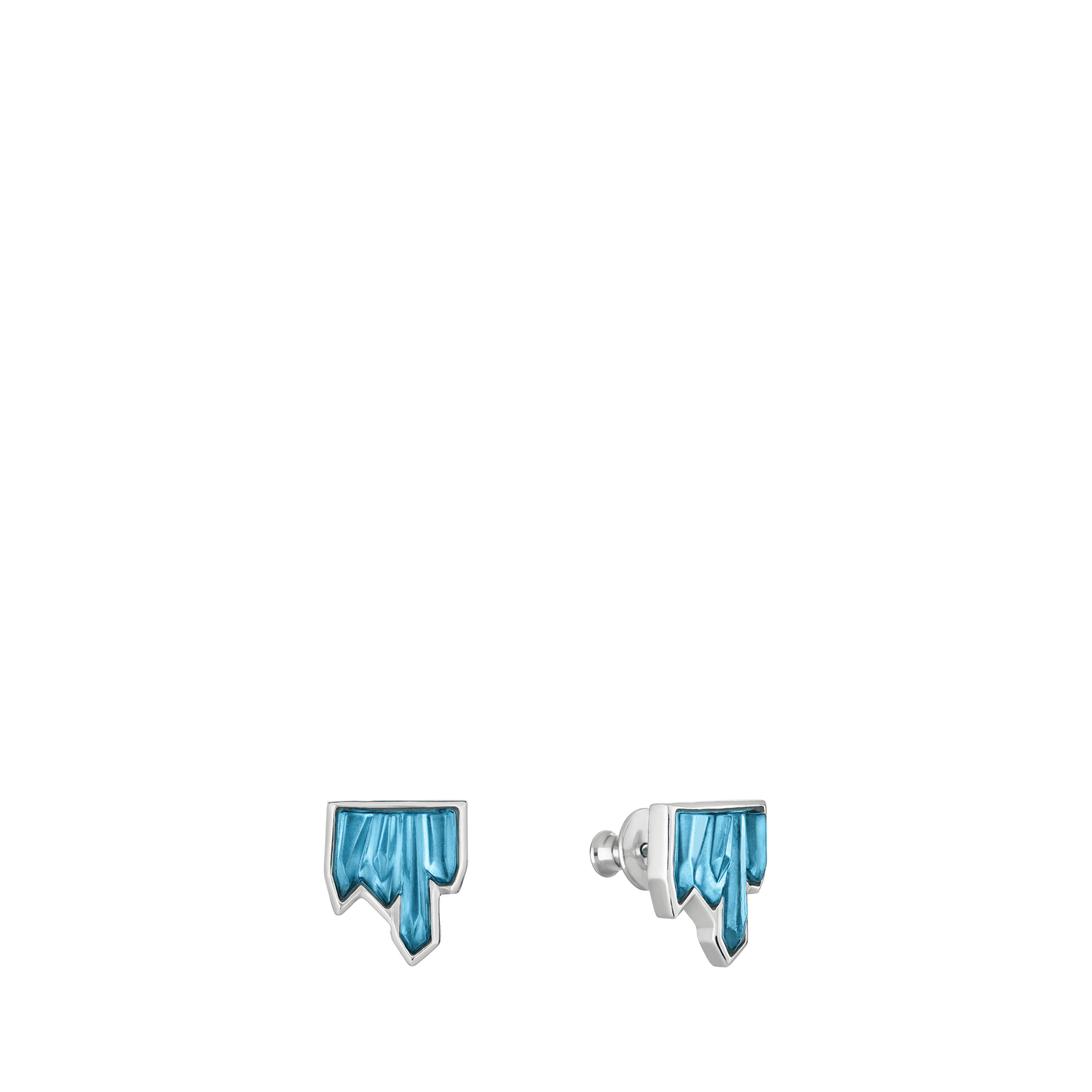 PUCES D'OREILLES TERRAMINERAL - CRISTAL BLEU PERSÉPOLIS, ARGENT