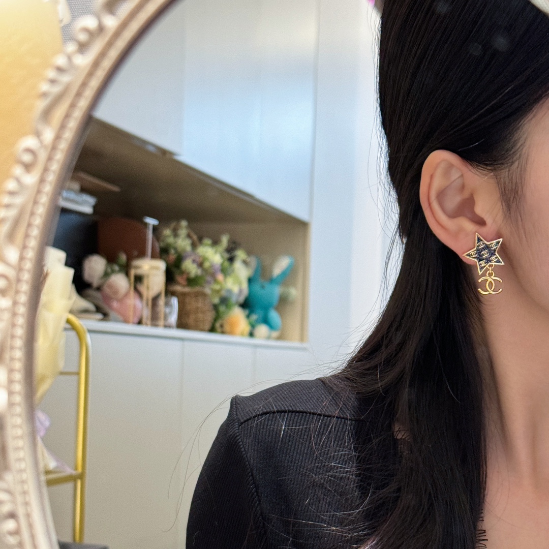 Chanel Star Enamel Coco Brooch Earrings - Original Replica Club
