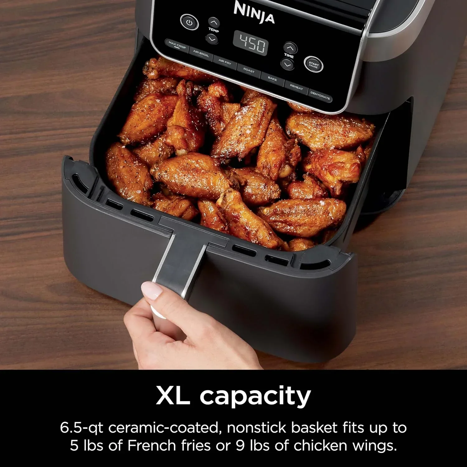 Ninja Air Fryer Pro XL 6-in-1 with 6.5 QT Capacity Max Crisp Air Fry Air Roast Bake