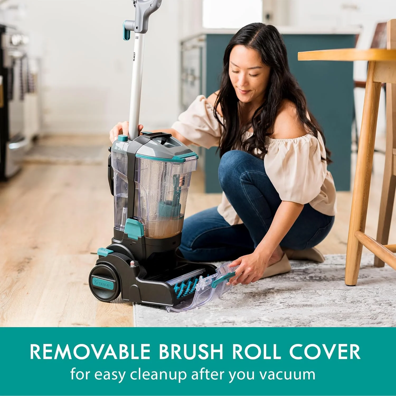 Kenmore KW4010 Pet Portable Carpet Cleaner Machine with High Cleaning Power, 3.2L Clean Tank & 1.4L Dirty Tank, 25ft Cord Length and Two Easy Removable Brushroll for Rug & Upholstery - Image 11