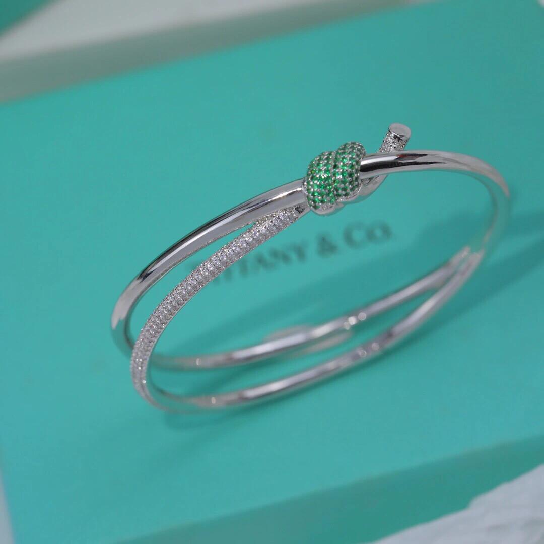 Tiffany Green Diamond Knot Bangle Bracelet - Original Replica Club