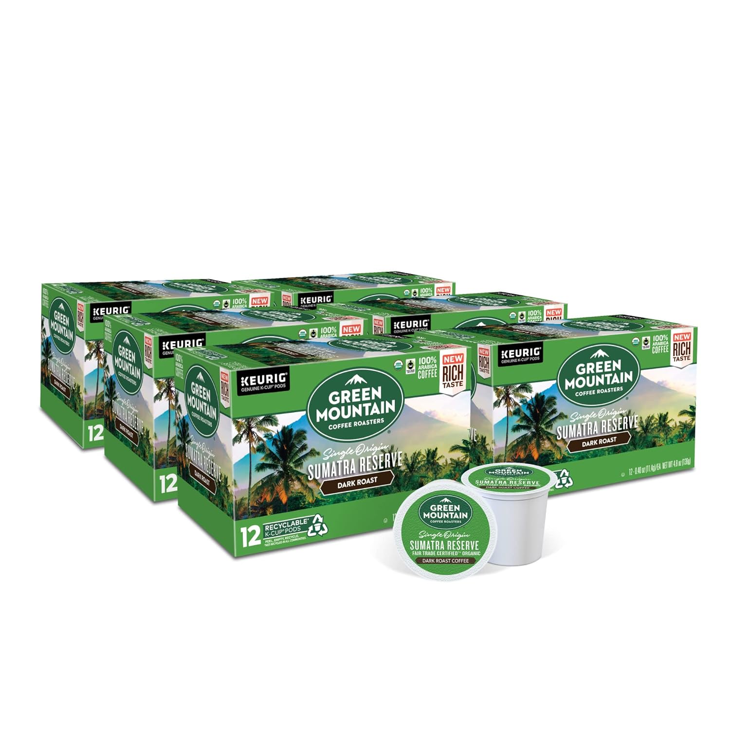 Green Mountain Coffee Roasters Sumatra Reserve Keurig Single-Serve K-Cup pods. Dark Roast Coffee. 72 Count