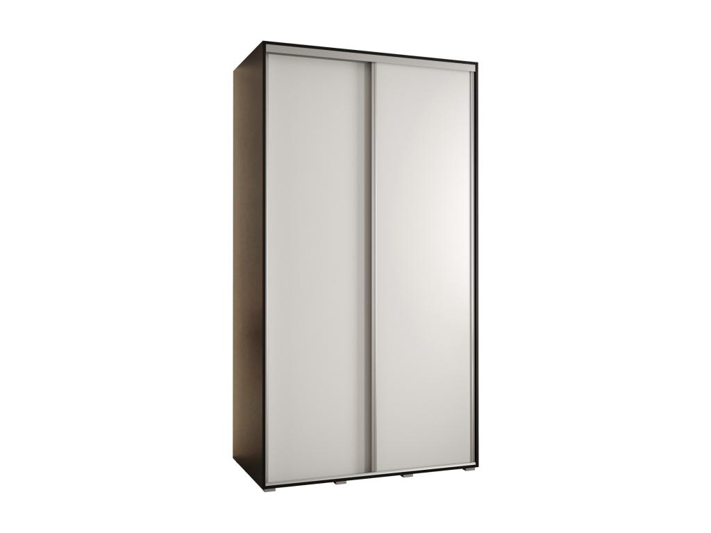 ARMARIO DAVOS 1 DE PUERTAS CORREDERAS 235,2/140/60 2 puertas (Negro/Blanco/Plata)