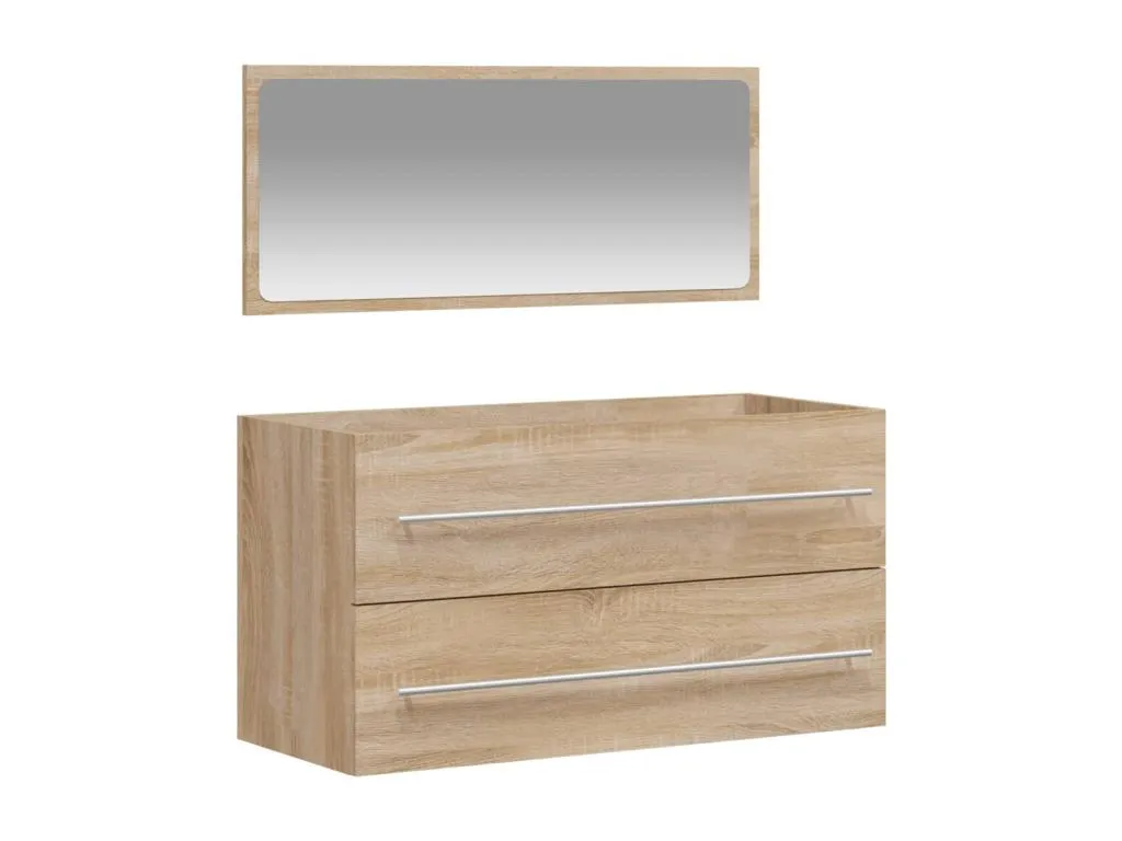 Decopractico Armario de baño con espejo Decopractico de ingeniería Decopractico Marrón 85505KNMI