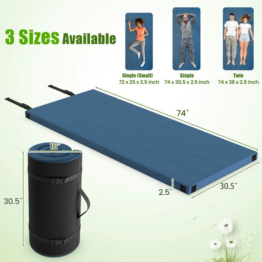 Spaco Foldable Camping Mattress with High Density Foam Cushion and Anti-slip Bottom, Air Mattresses & Sleeping Bags for Outdoor as Garden, Yard, Navy - Image 8