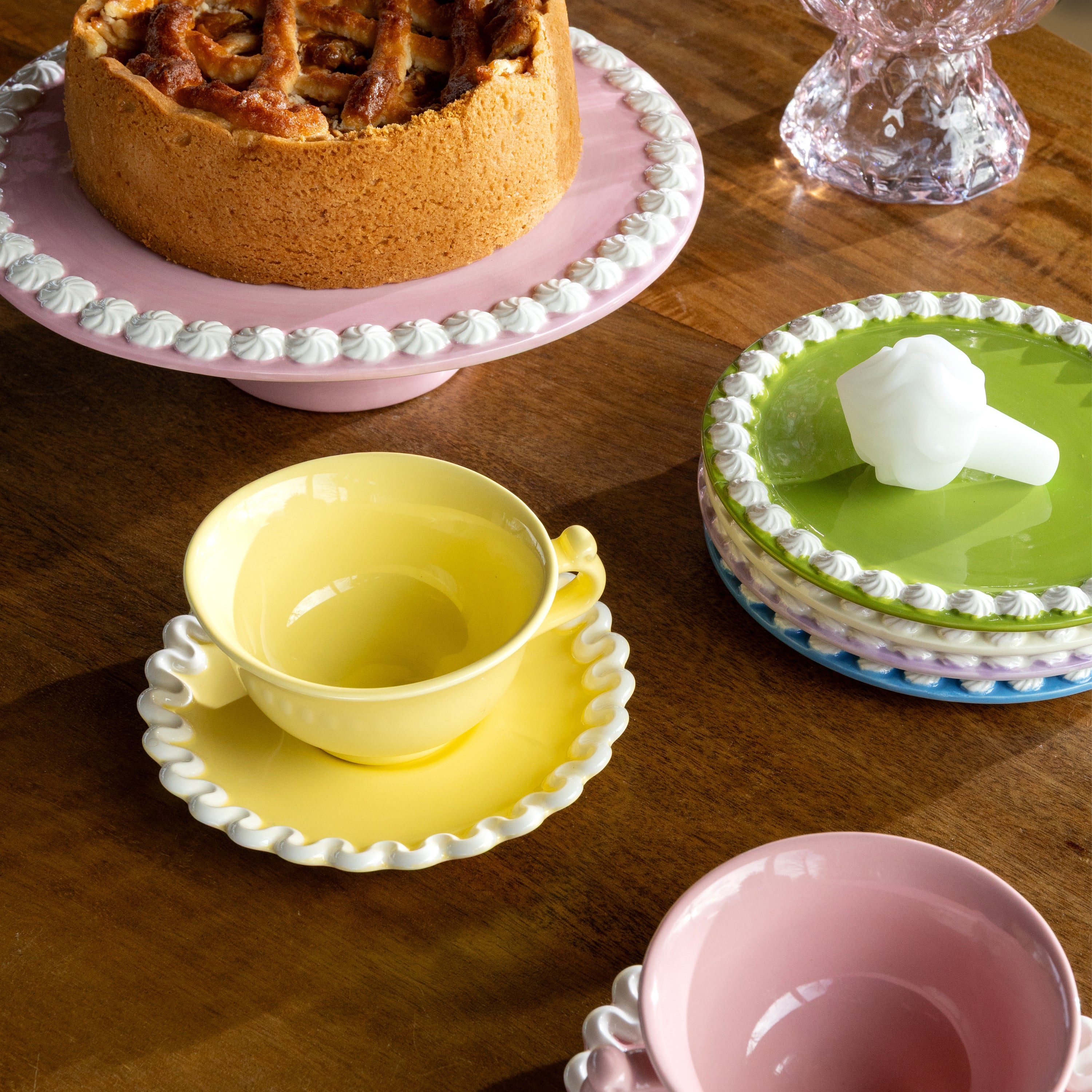 &k amsterdam Whip Kop & Schotel - Set van 2 - Geel