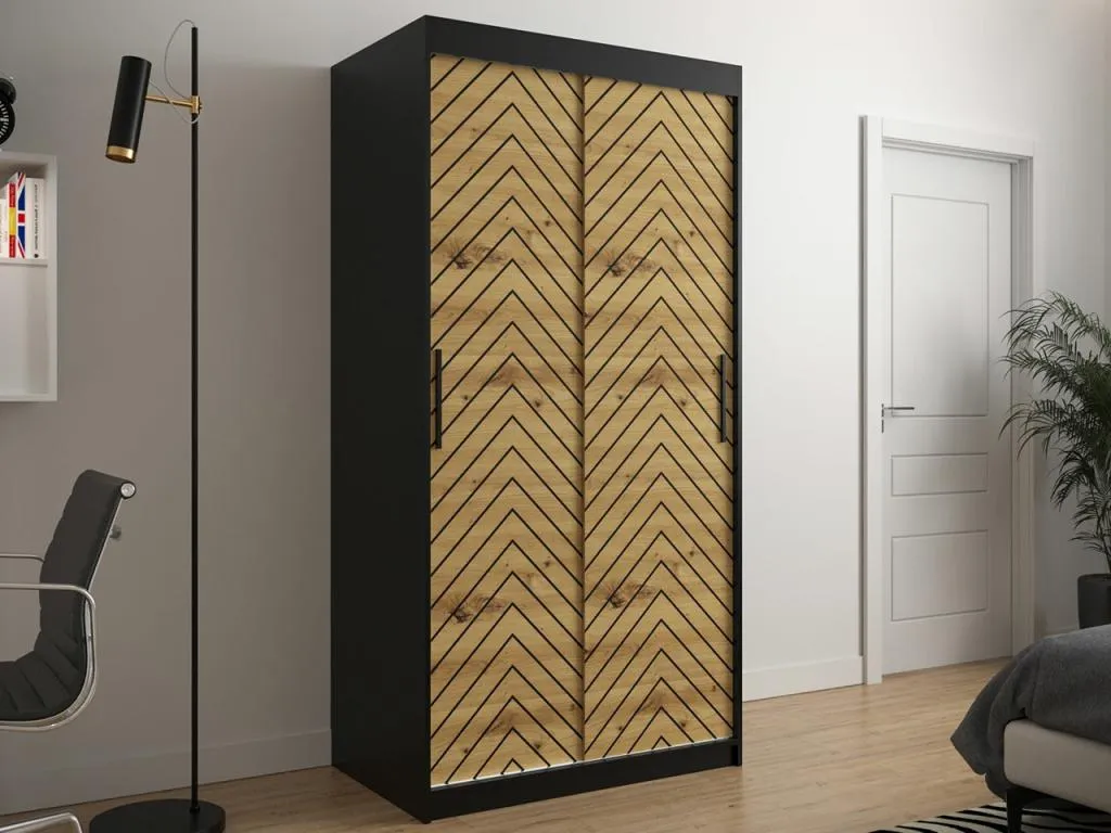Armario Sancaldeco 306 Sancaldeco Artisan | Negro 200x100x62cm Puertas de armario - Correderas 04131BOQZ