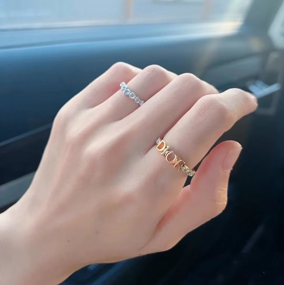 Dior Letters Diamond Paved Ring - Original Replica Club