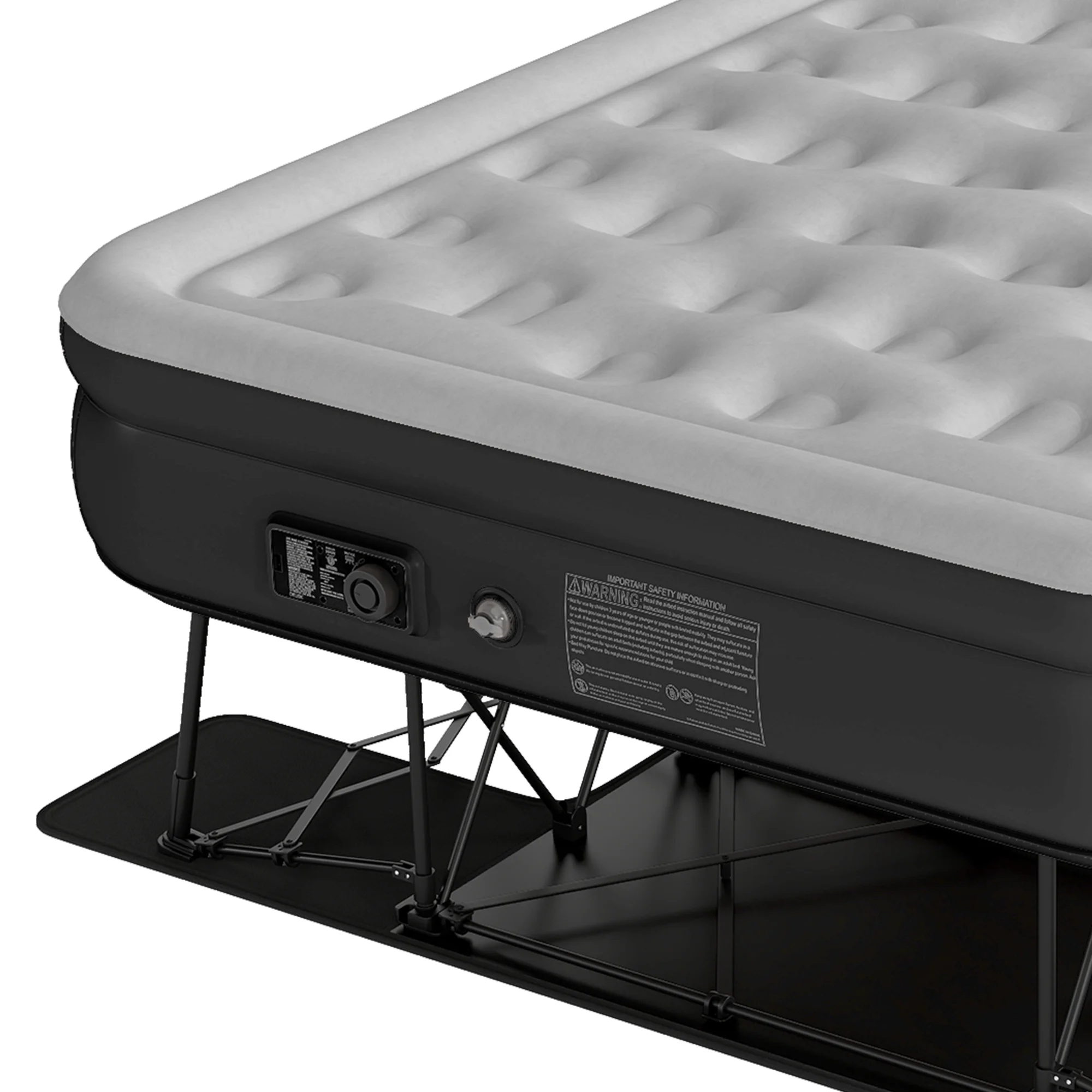 Uforic Inflatable Queen Air Mattress with Built-in Pump, Frame, Velvet Surface & Portable Storage Case, Khaki - Image 17