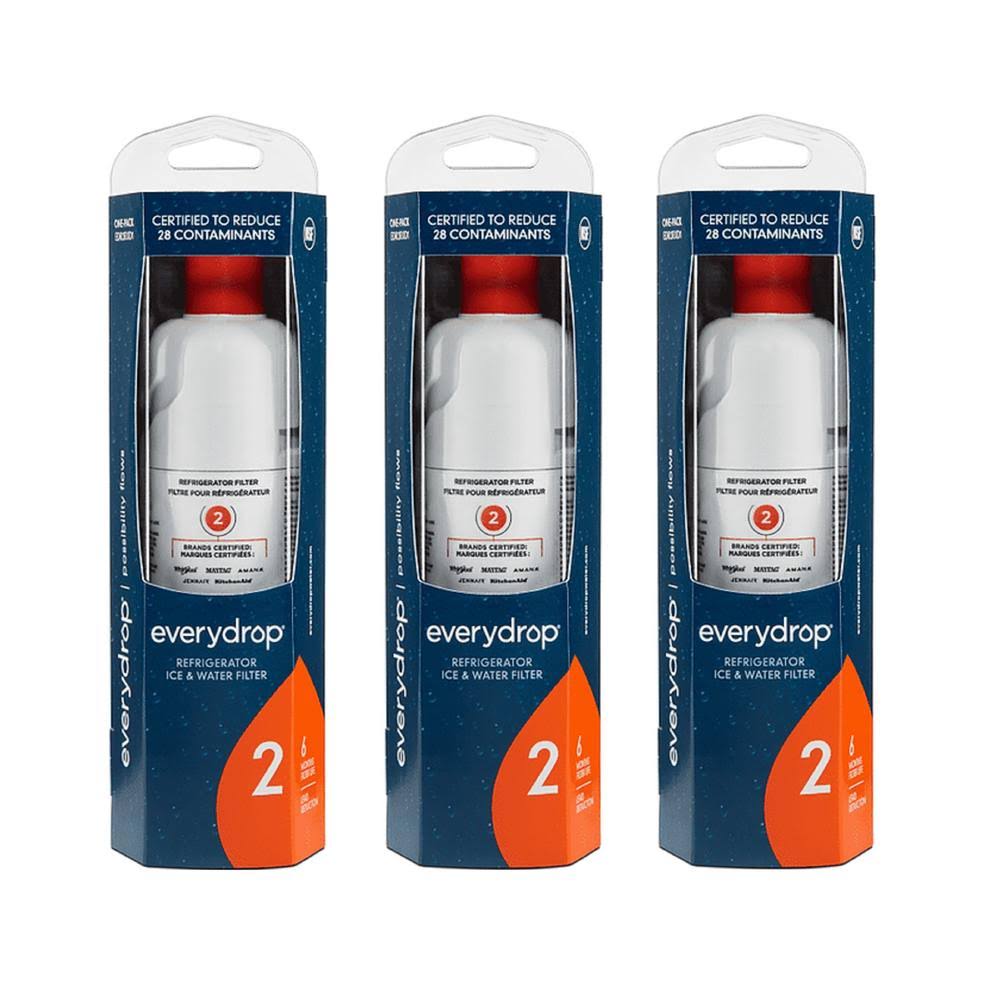EveryDrop 3Pack EDR2RXD1 Refrigerator Ice Water Filter Compatible with Kenmore 46-9903, 46-9924, 9082, 9903, 9924