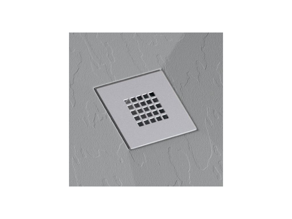 Plato de ducha pizarra ONDA CENIZA 90x130 cm rejilla inox