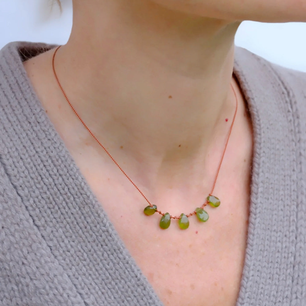 Ivarene - Collier 5 gouttes - Vesuvianite