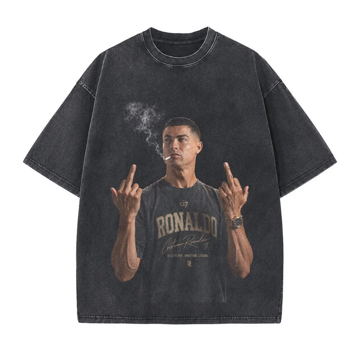 National Football Superstar Parody Style Printed Unisex Washed T-Shirt
