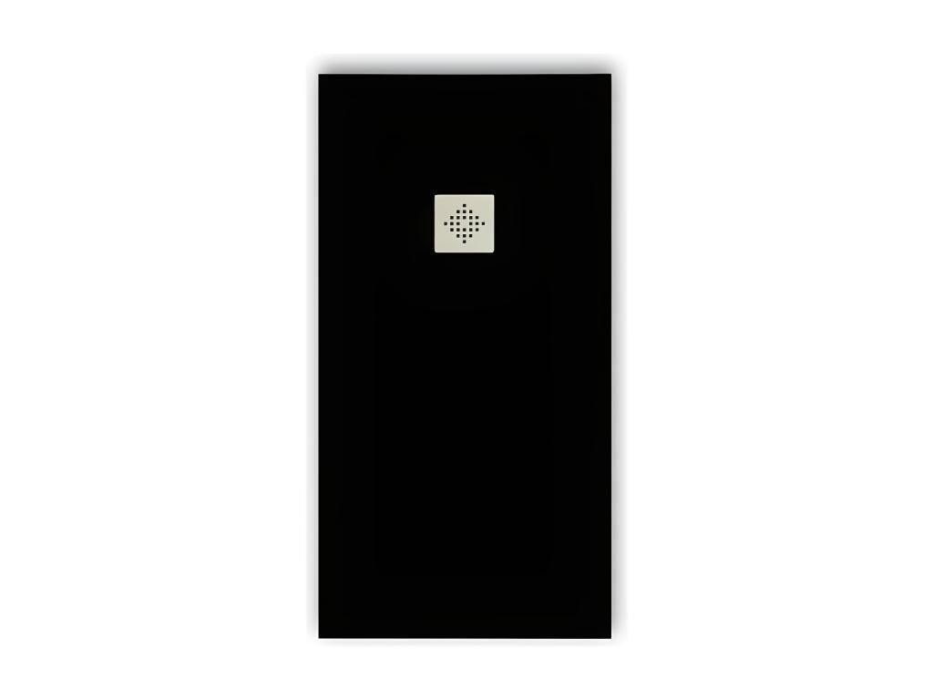 Plato de ducha pizarra PURE NEGRO 70x100 cm Rejilla acero inox.